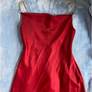 Urban Outfitters red silk dress